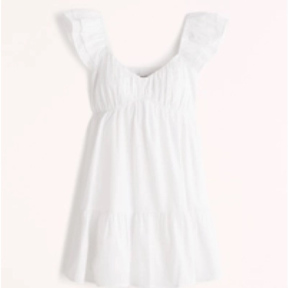 Ruched Flutter Sleeve Mini Dress